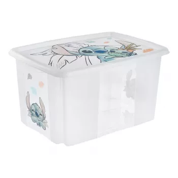 keeeper Storage Box karolina Stitch, 45 Litre Stackable/Nestable Box with Lid, Transparent PP, 1 Piece 1223900131900