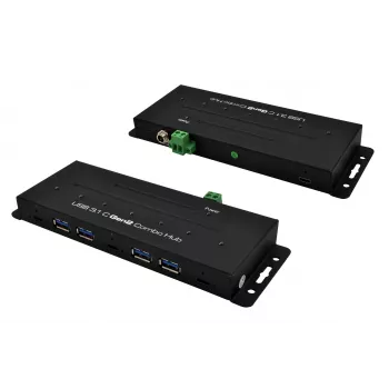 EXSYS EX-1247HMVS 7-port USB 3.2 Gen 2 industri-hub med DIN-skinnebeslag