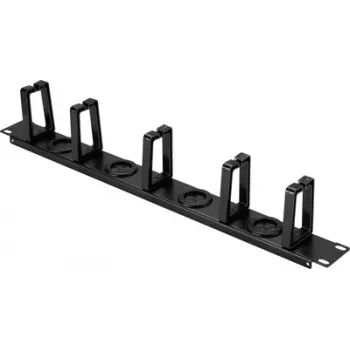 Renkforce RF-7116970 19 inch 1U drejeligt kabelstyringspanel med 360° kabelføringsfingre, sort