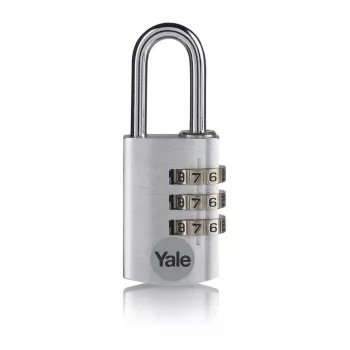 Yale YE3CB/38/131/1/S 38 mm sølvfarvet kombinationshængelås