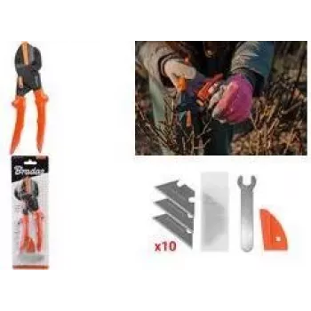 Bradas V-SERIES Multifunctional Garden Pruner with Replaceable Anvil Blade, Orange, 1 Piece (KT-V1)