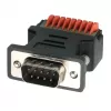 EXSYS EX-49110 DB9 Male to 9-Pin Screw Terminal Block Adapter with Push Button