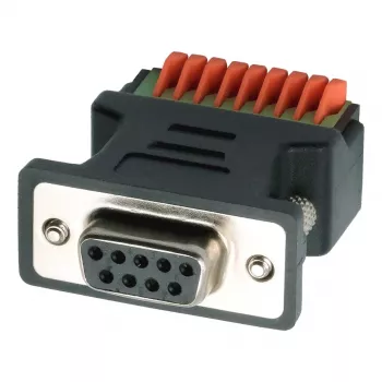 EXSYS EX-49111 9-pin D-Sub hunstik til 9-pin skrueklemblok adapter med trykknap, grå