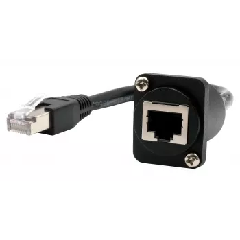 EXSYS D-type RJ45 hun til han adapterkabel, CAT.5e, 20 cm, sort EX-49159