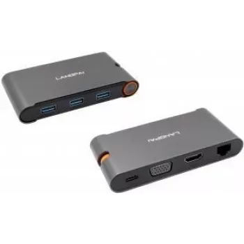 EXSYS EX-1220HM USB 3.2 Gen 1 metal-hub med 7-i-1-porte til notebook, MateBook og MacBook