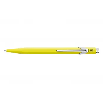 Caran d'Ache 849 PopLine Fluo kuglepen, fluorescerende gul, blåt blæk, medium 849.470