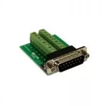 EXSYS EX-49010 15-pin D-SUB hun til 16-pin skrueterminalblok adapter, grøn/sølv