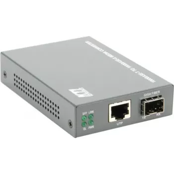 KTI Networks KGC-300 Gigabit Ethernet-mediekonverter, RJ45 til SFP, multimode/singlemode