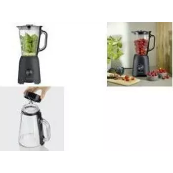 SEVERIN standmixer SM 3722, 600 W, matsort, aftagelig 1,5 L BPA-fri glasbeholder, låg med målebæger, rustfrie stålknive, 2 hastigheder, pulsfunktion, iscrushing
