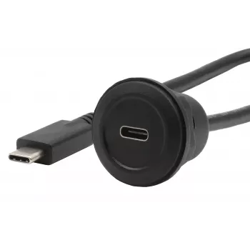 EXSYS EX-49222 USB-C panel-mount adapterkabel, USB 3.2 Gen 2, 10Gbps, 100W PD, 30cm