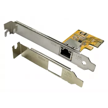 EXSYS EX-6071C PCI Express Gigabit Ethernet-kort, 1x RJ45, Realtek, low profile-beslag inkluderet