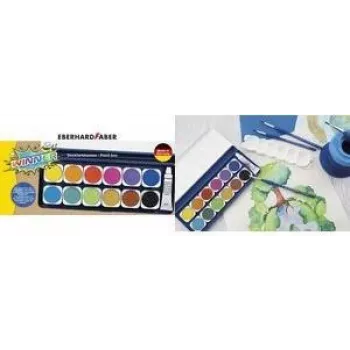 Faber-Castell Eberhard Faber WINNER akvarelfarvesæt, 12 lysende farver, gennemsigtigt aftageligt låg 578314