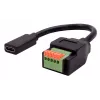 EXSYS EX-49122 USB-C Female to 5-Pin Terminal Block Adapter with Push Button, USB 2.0, 15 cm