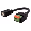 EXSYS EX-49130 USB 2.0 Adapter USB-B Female to 5-Pin Terminal Block with Push Button, 15 cm