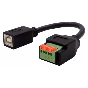 EXSYS EX-49130 USB 2.0 adapter USB-B hun til 5-pin terminalblok med trykknap, 15 cm