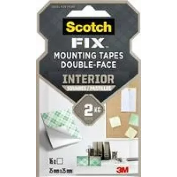 3M Scotch-Fix Indoor Mounting Squares 25 mm x 25 mm White (12-Pack) 7100263584