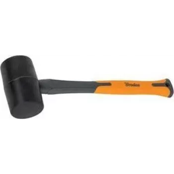Bradas Rubber Mallet 450 g Anthracite/Orange 340 mm Fiberglass Handle Non-Slip TPR Grip DIY-HF6045