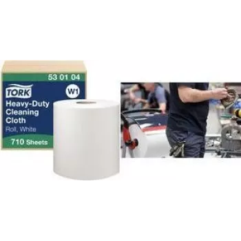 TORK W1 Premium universal rengøringsrulle, 1-lags, hvid, 270 m, ekstra stærk, fiberstof, 710 klude, 1 rulle (530104)