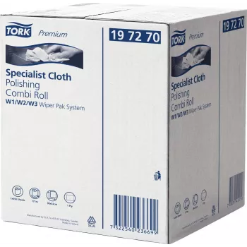 Tork Premium poler- og rengøringsrulle, 1-lags, hvid, 171 m, nonwoven, til W1/W2/W3 dispensere, 1 rulle (197270)