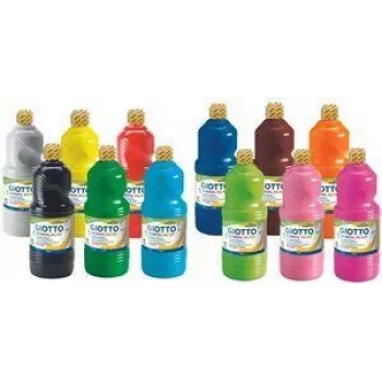 GIOTTO Gouache Paint SCHOOL PAINT, 1000 ml, Assorted Colours, Ready-to-use, Intermixable, Washable - 1 Piece (F535600)