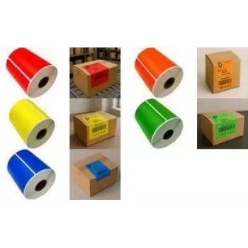RILLPRINT 67841 Red Direct Thermal Roll Labels 102 x 152 mm, Permanent Adhesive, for Zebra Printers, 1 Roll