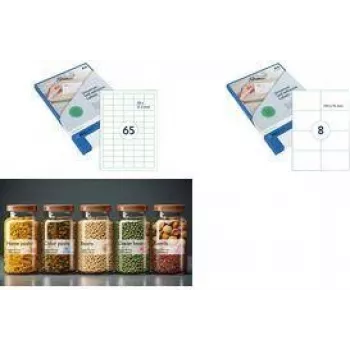 RILLPRINT Universal Labels, 210 x 148 mm, Transparent Self-Adhesive, for Inkjet, Laser, Color Laser Printers - 1 Sheet (83223)