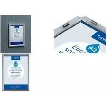 EUROPEL Economy udendørs plakatramme, DIN A3, 25 mm eloxeret aluminium, afrundet profil, sølv 355130