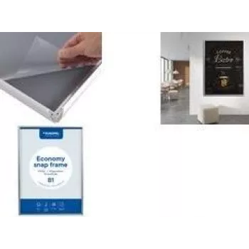 EUROPEL Economy Poster Frame DIN B1, 25 mm, Silver Anodized Aluminum, Snap Frame 355098