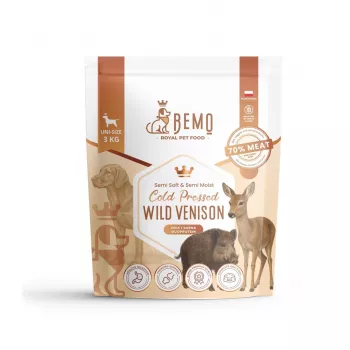 BEMO koldpresset tørfoder med vildtkød til hunde - 3kg