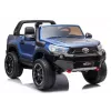 LEAN CARS Toyota Hilux DK-HL850 elektrisk legetøjsbil til børn, blå lakeret, 4x4, 2-personers, fjernbetjening, LED-lys, MP3, Bluetooth