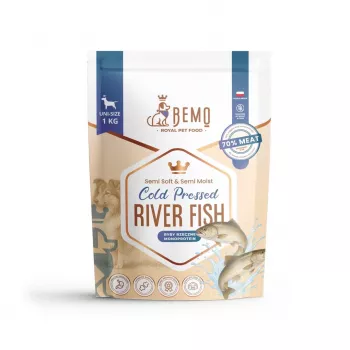 BEMO koldpresset flodfisk mono tørfoder til hunde 1kg