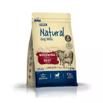 NATURAL okse med lam M&L tørfoder til hunde 1,6kg