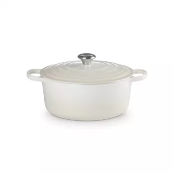 LE CREUSET rund gryde af emaljeret støbejern 34cm 12L creme
