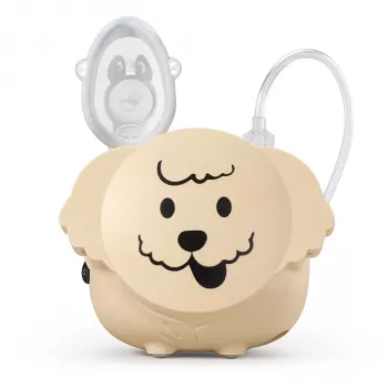 Flaem Nuova Puppy Compressor Nebulizer - Pediatric Inhalation System with RF5 Nebulizer, Adult & Child Masks, Mouthpiece, Nosepiece, Air Tube, Air Filter, 0.35 ml/min Nebulization Rate, 2.6 µm MMAD, 55 dB Noise Level, 230V