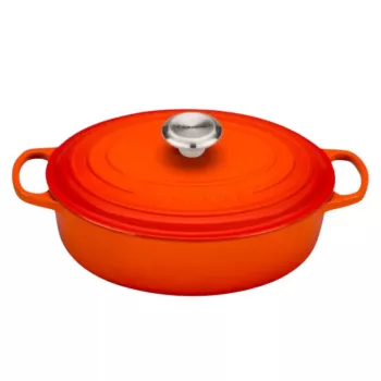 Le Creuset støbejernsgryde oval 27cm 3,4L vulkanorange