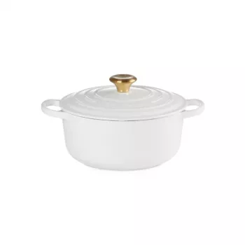 LE CREUSET støbejernsgryde rund 24 cm 4,2L hvid