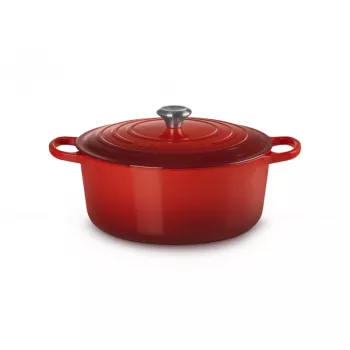 Le Creuset rund støbejerns-bradepande 34 cm 12L rød