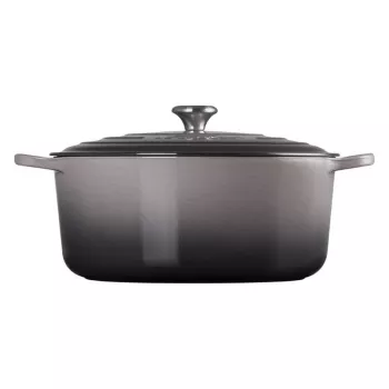 LE CREUSET støbejern rund bradepande 34 cm 12L grå