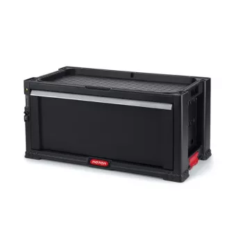 KETER DIY værktøjskasse med 1 skuffe, 56,2x28,9x26,2 cm, stål, sort med røde accenter