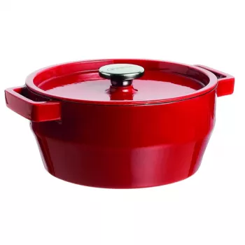 Pyrex støbejernsgryde 3,6L rund Ø24 cm rød