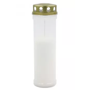 CANDELA gravlys med låg, brændetid ca. 98 timer, hvid