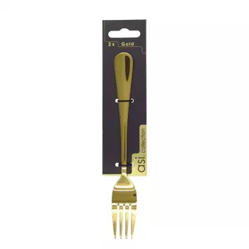 ASI Collection Gold Forks, Stainless Steel, 20 cm, 2 pcs
