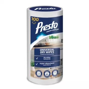 PRESTO Universelle vådservietter på rulle, 100 stk.