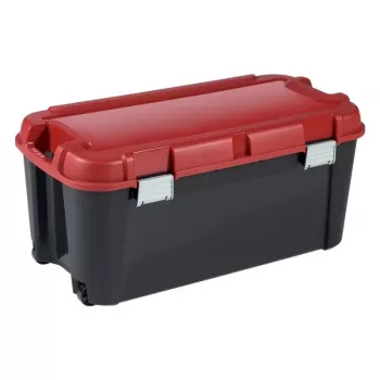 KETER DIY-boks med låg Totem 80L 79,5x39,5x37,1cm sort/rød