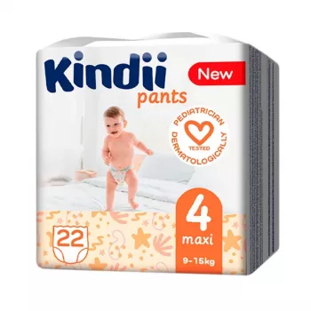 Kindii Maxi størrelse 4 engangsbleer (9-15 kg) 22 stk.