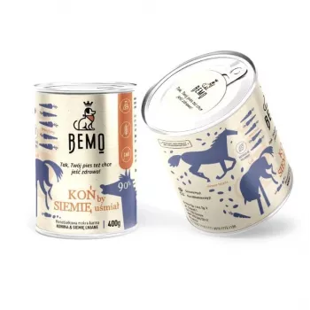 BEMO hest monoprotein vådfoder til hunde – 400g dåse