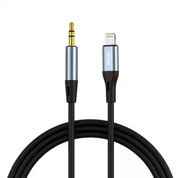 VIPFAN L05 Lightning til 3,5 mm AUX lydkabel, 1 m, grå