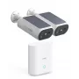 AOSU Smart Security SolarCam P1 SE system 2-kamera-kit, 2K QHD, trådløs, solcelledrevet, farvenatsyn, tovejs-lyd, IP65, 2 kameraer