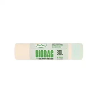 BioBag komposterbare affaldsposer med snøre 30L, 10 stk. pr. rulle, 50x60 cm, grøn