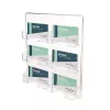 DEFLECTO 70601 Wall-Mount Business Card Holder, 6 Compartments, Polystyrene, Clear, Holds 300 Cards